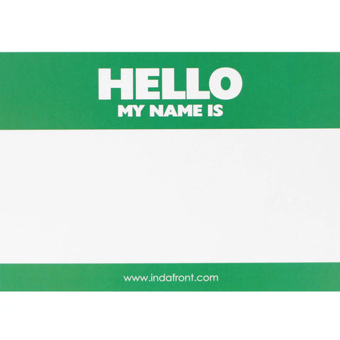 Hello My Name Is stickers Green - 50 pieces