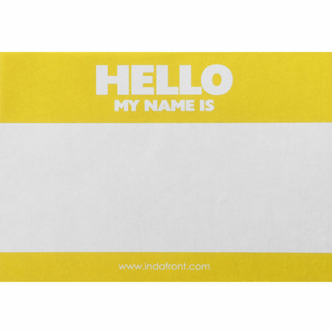 Hello My Name Is stickers yellow - 50 pieces